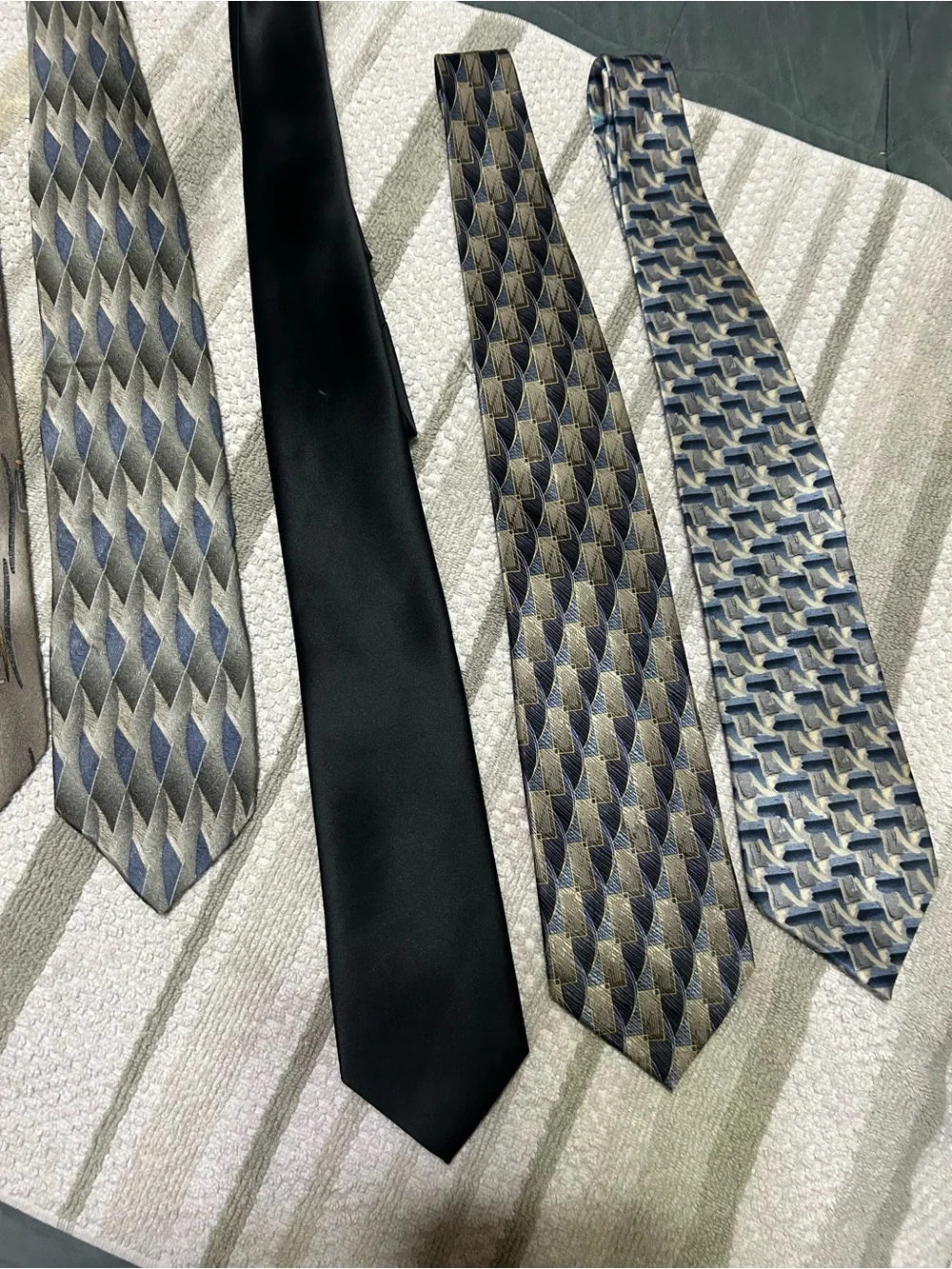 Lot of Six Ties - Gray, Silver, & Black